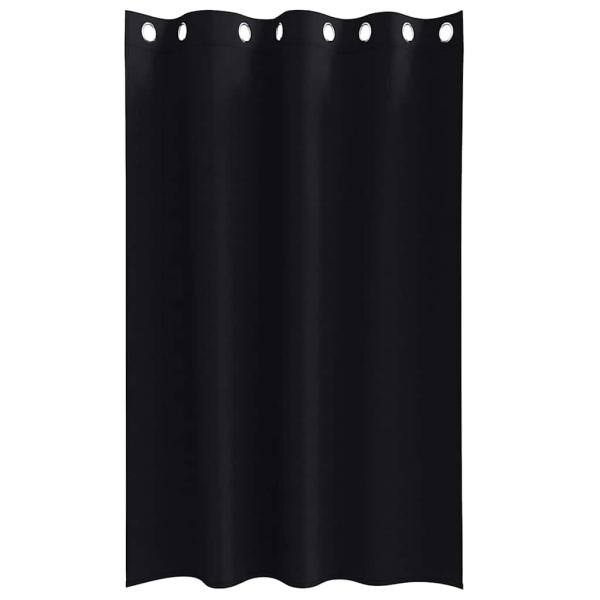 Vorhänge mit Vorhängen 2 pcs Schwarz 175 x 140 cm Polyester