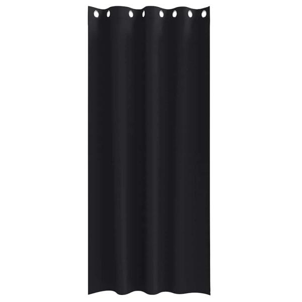 Vorhänge mit Vorhängen 2 pcs Schwarz 225 x 140 cm Polyester