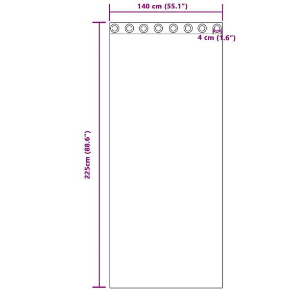 Vorhänge mit Vorhängen 2 pcs Schwarz 225 x 140 cm Polyester