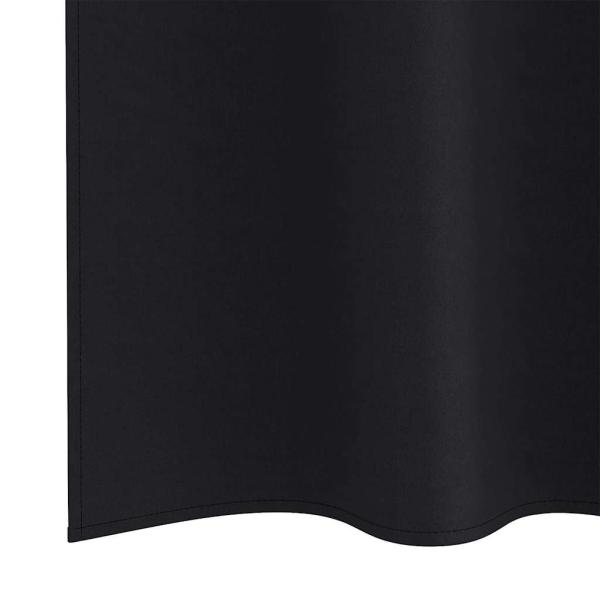 Verdunkelungs-Vorhänge mit Ringen 2 Stk. Schwarz 245 x 140 cm