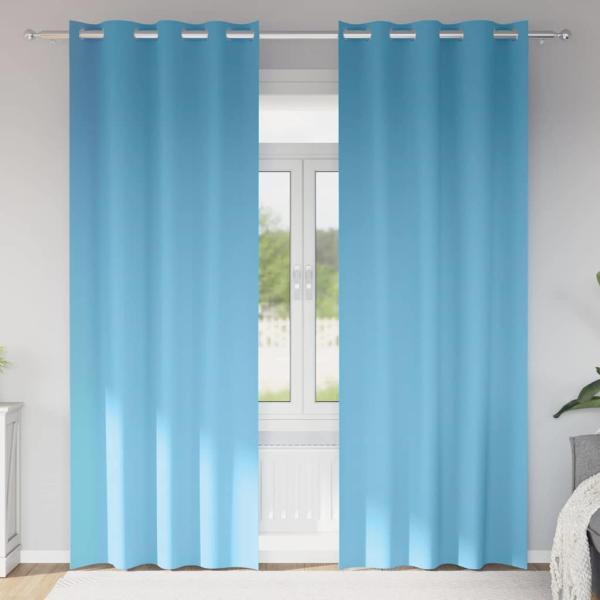 ARDEBO.de - Vorhänge mit Vorhängen 2 pcs Hellblau 245 x 140 cm Polyester