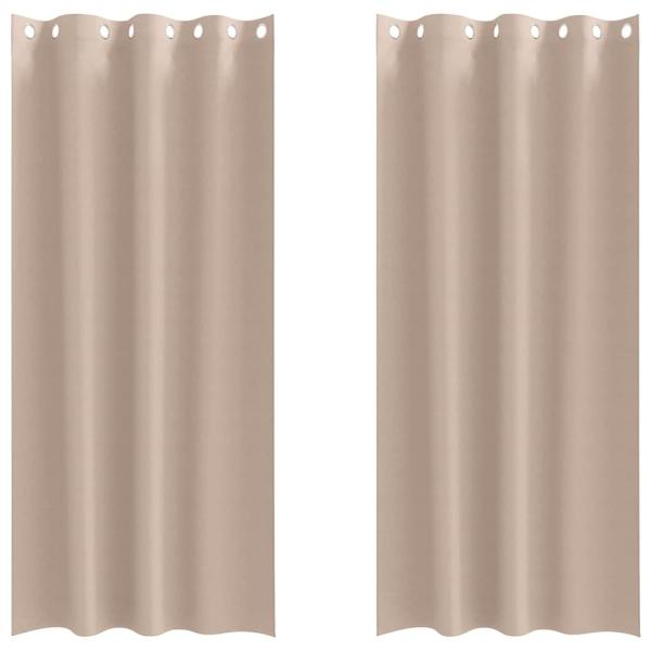 Vorhänge mit Vorhängen 2 pcs Taupe 225 x 140 cm Polyester