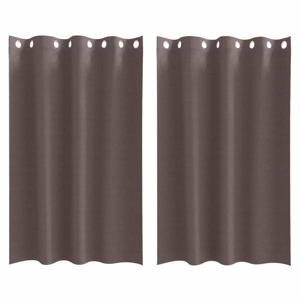 Vorhänge mit Vorhängen 2 pcs Dunkelbraun 175 x 140 cm Polyester