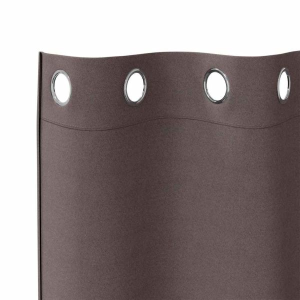 Verdunkelungs-Vorhänge mit Ringen 2 Stk. Dunkelbraun Polyester