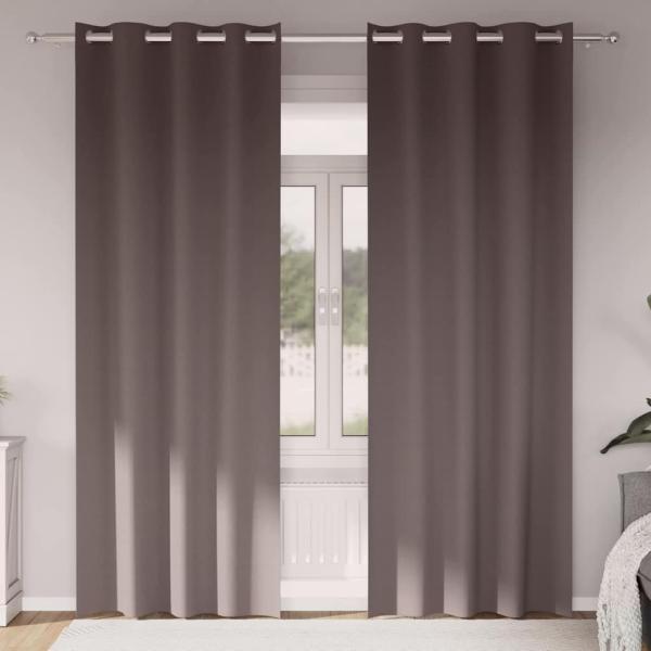 ARDEBO.de - Vorhänge mit Vorhängen 2 pcs Dunkelbraun 245 x 140 cm Polyester