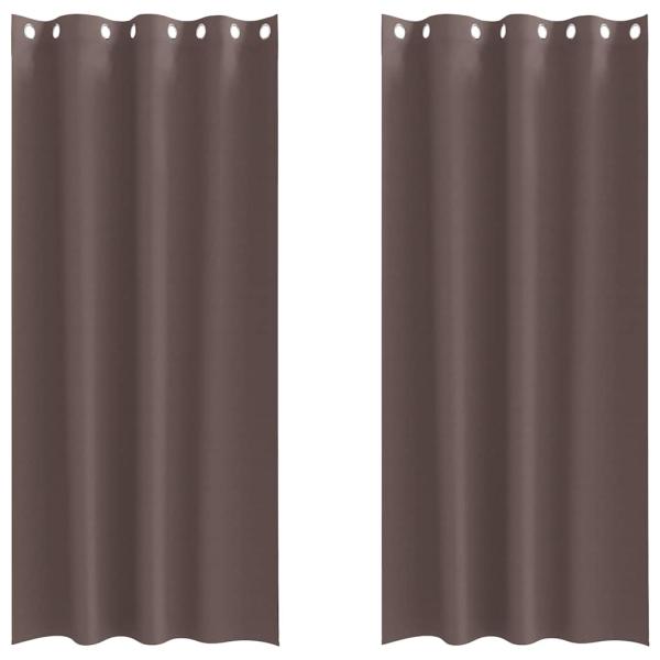 Vorhänge mit Vorhängen 2 pcs Dunkelbraun 245 x 140 cm Polyester