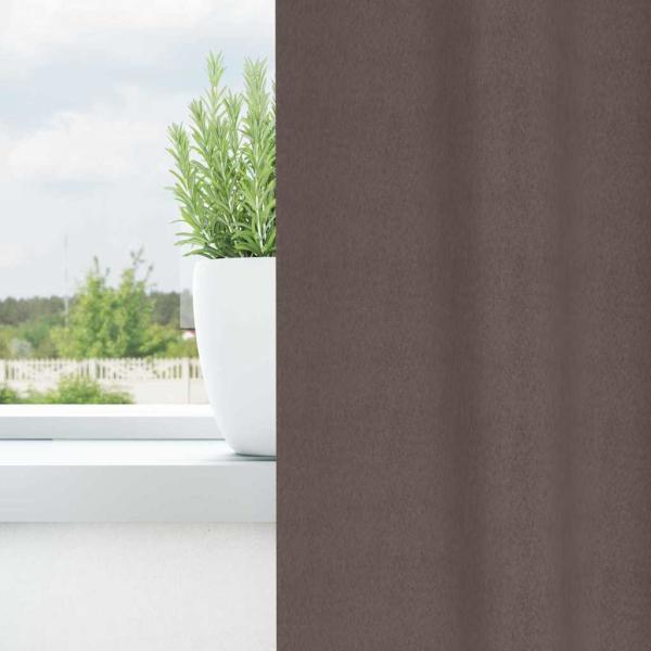 Vorhänge mit Vorhängen 2 pcs Dunkelbraun 245 x 140 cm Polyester