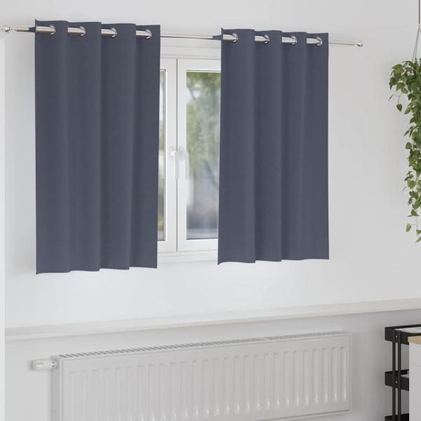 ARDEBO.de - Vorhänge mit Vorhängen 2 pcs Anthrazit 140 x 140 cm Polyester