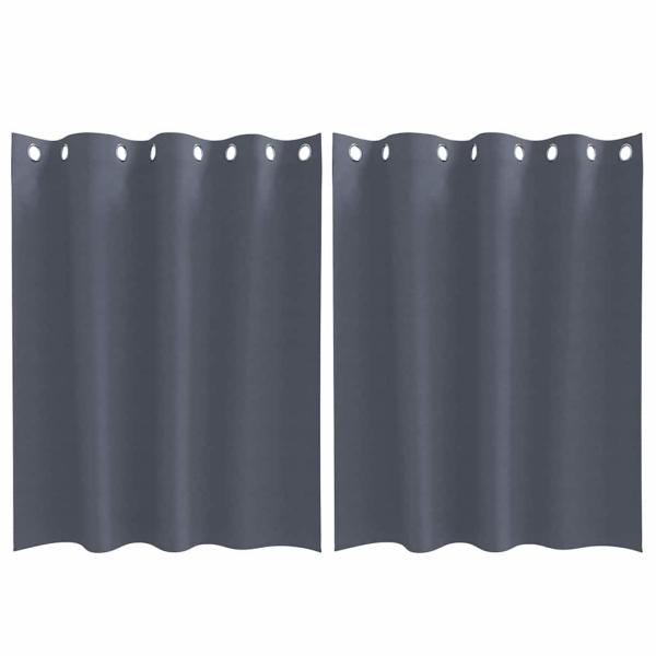 Vorhänge mit Vorhängen 2 pcs Anthrazit 140 x 140 cm Polyester