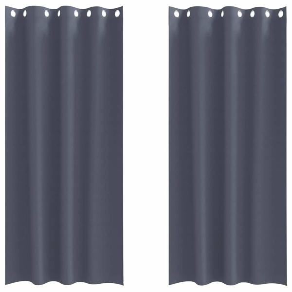 Vorhänge mit Vorhängen 2 pcs Anthrazit 245 x 140 cm Polyester