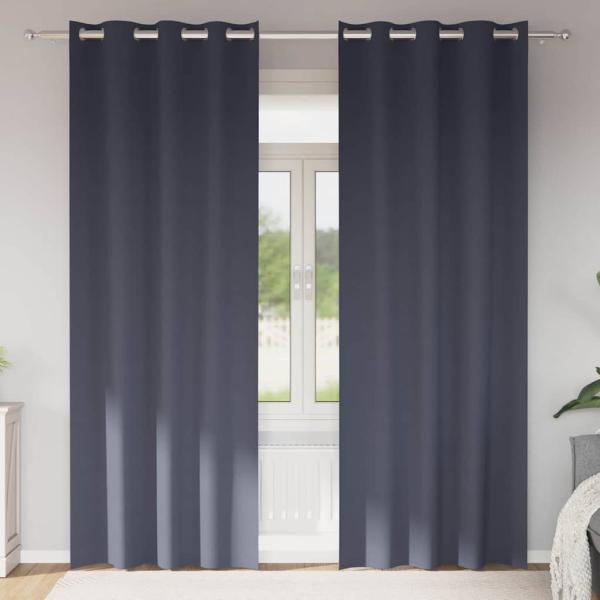 ARDEBO.de - Vorhänge mit Vorhängen 2 pcs Anthrazit 260 x 140 cm Polyester