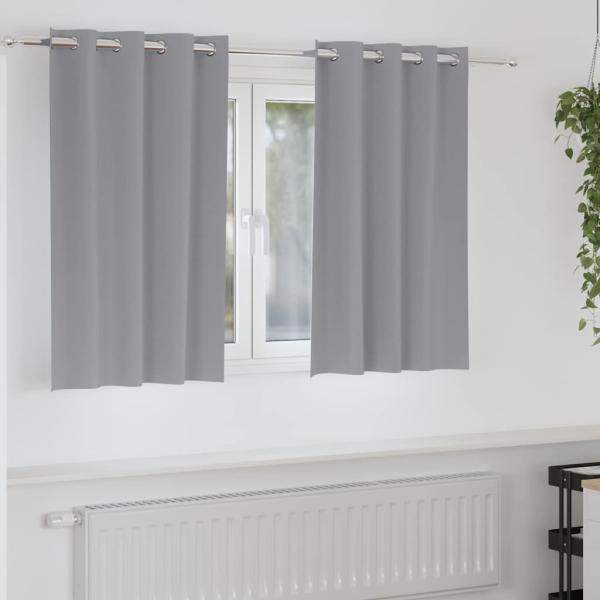 ARDEBO.de - Vorhänge mit Vorhängen 2 pcs Hellgrau 140 x 140 cm Polyester