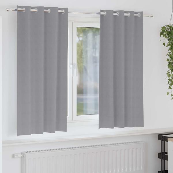 ARDEBO.de - Vorhänge mit Vorhängen 2 pcs Hellgrau 175 x 140 cm Polyester