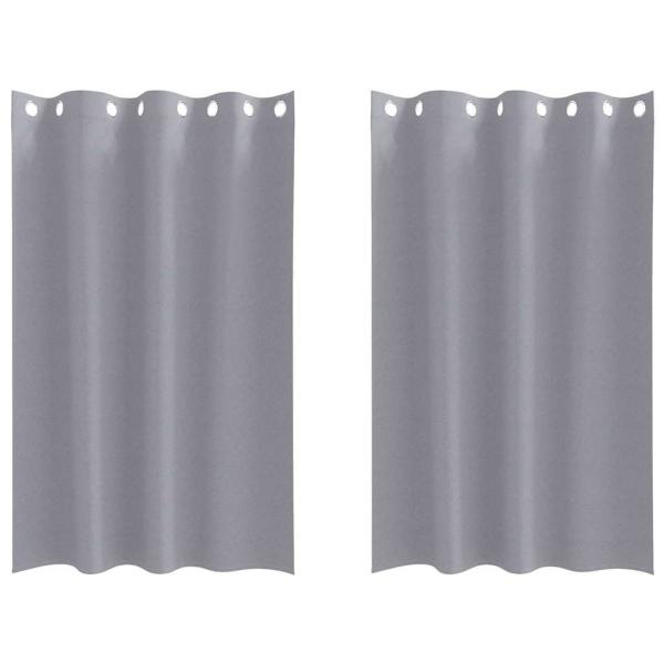 Vorhänge mit Vorhängen 2 pcs Hellgrau 175 x 140 cm Polyester