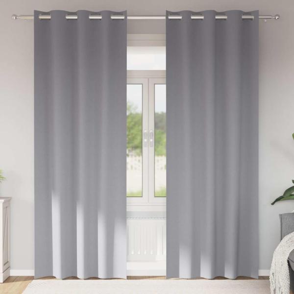 ARDEBO.de - Vorhänge mit Vorhängen 2 pcs Hellgrau 245 x 140 cm Polyester