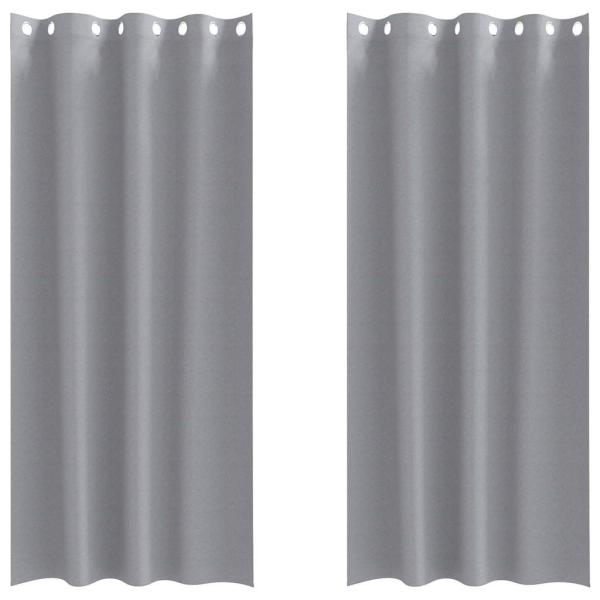 Vorhänge mit Vorhängen 2 pcs Hellgrau 245 x 140 cm Polyester