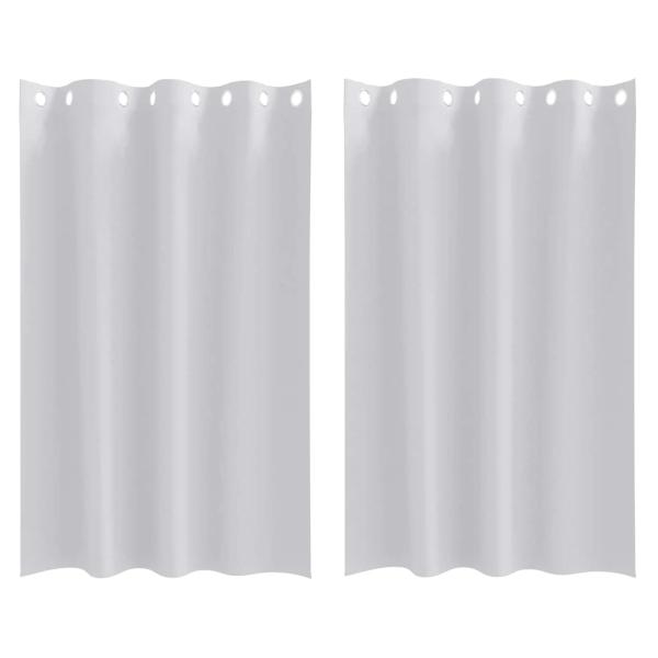 Vorhänge mit Vorhängen 2 pcs Hellgrau 175 x 140 cm Polyester