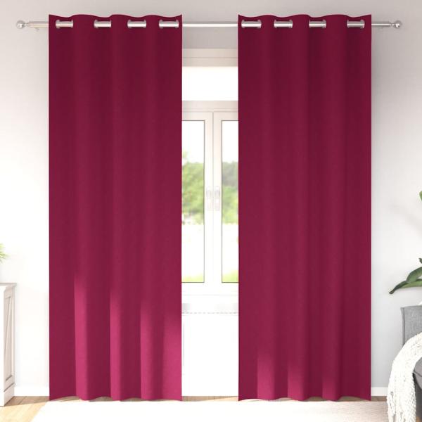 ARDEBO.de - Vorhänge mit Vorhängen 2 pcs Weinrot 225 x 140 cm Polyester