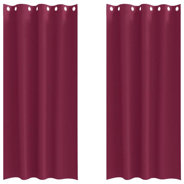 Vorhänge mit Vorhängen 2 pcs Weinrot 260 x 140 cm Polyester