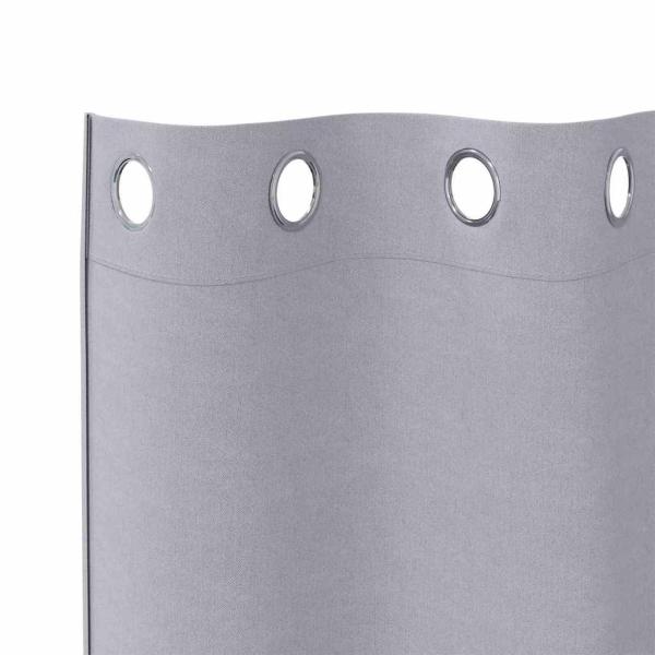 Verdunkelungs-Vorhänge mit Ringen 2 Stk. Metallic Grau