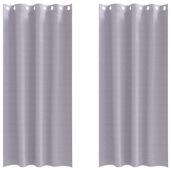 Vorhänge mit Vorhängen 2 pcs Metallgrau 245 x 140 cm Polyester