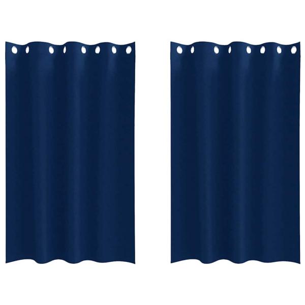 Vorhänge mit Vorhängen 2 pcs Dunkelblau 175 x 140 cm Polyester