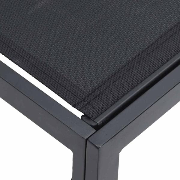 Garten-Sofa-Set 7 pcs Schwarz 283 x 143 x 71 cm Aluminium