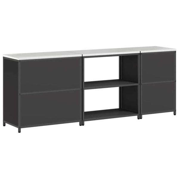 Küchenaufbewahrungsset mit Regal Sonstiges 3 pcs Schwarz 210 x 50 x 92 cm
