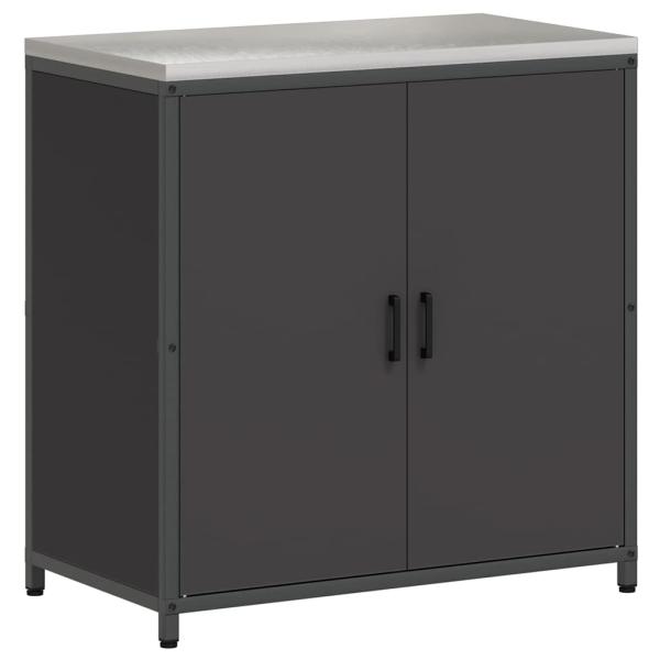 Küchenaufbewahrungsset mit Regal Sonstiges 3 pcs Schwarz 210 x 50 x 92 cm