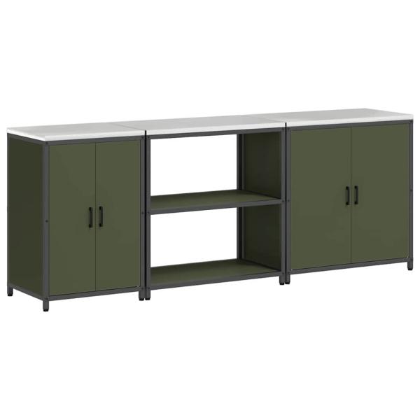 Küchenaufbewahrungsset 3 pcs Olive Grün 210 x 50 x 92 cm