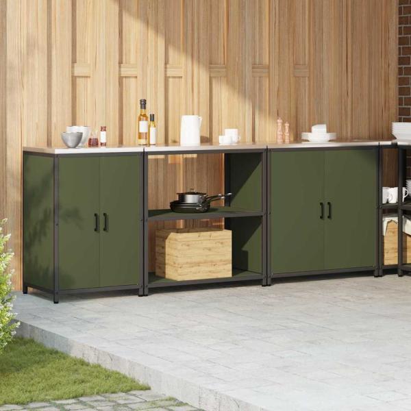 Küchenaufbewahrungsset 3 pcs Olive Grün 210 x 50 x 92 cm