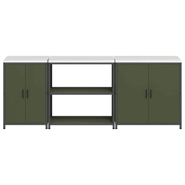 Küchenaufbewahrungsset 3 pcs Olive Grün 210 x 50 x 92 cm