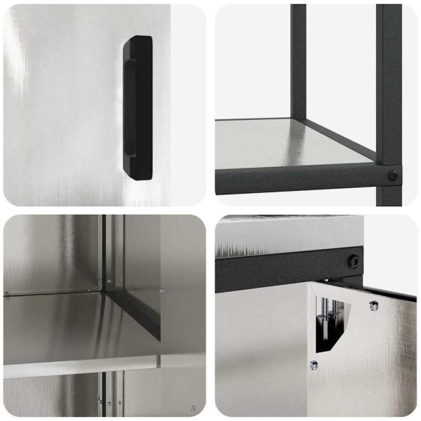 Küchenaufbewahrungsset 3 pcs Silber 210 x 50 x 92 cm Edelstahl