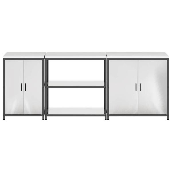 Küchenaufbewahrungsset 3 pcs Silber 210 x 50 x 92 cm Edelstahl