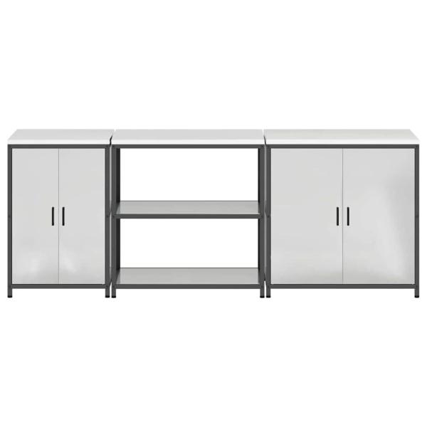Küchenaufbewahrungsset mit Regal Sonstiges 3 pcs Silber 210 x 50 x 92 cm