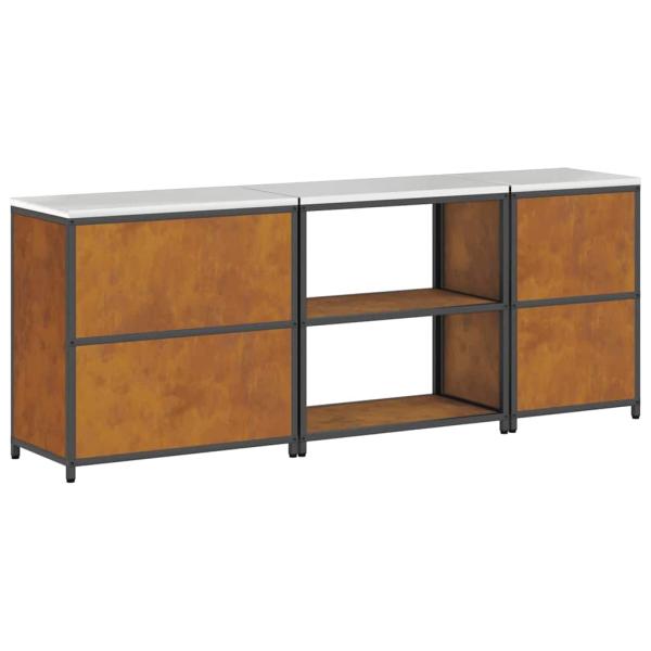 Küchenaufbewahrungsset mit Regal Sonstiges 3 pcs Rostig 210 x 50 x 92 cm