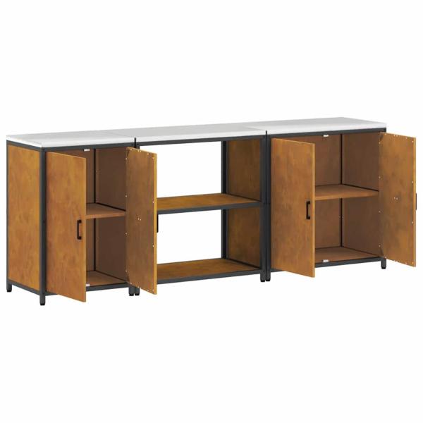 Küchenaufbewahrungsset mit Regal Sonstiges 3 pcs Rostig 210 x 50 x 92 cm