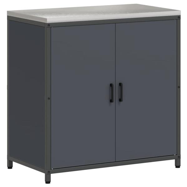 Küchenlager-Set mit Regal mit Speicher mit Tür Verstellbar 2 pcs Anthrazit 150 x 50 x 92 cm