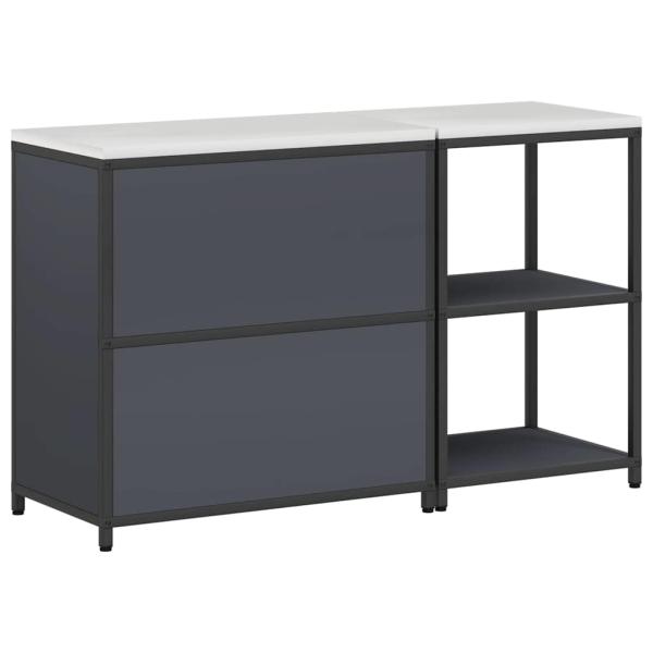 Küchenlager-Set mit Regal mit Speicher mit Tür Verstellbar 2 pcs Anthrazit 150 x 50 x 92 cm