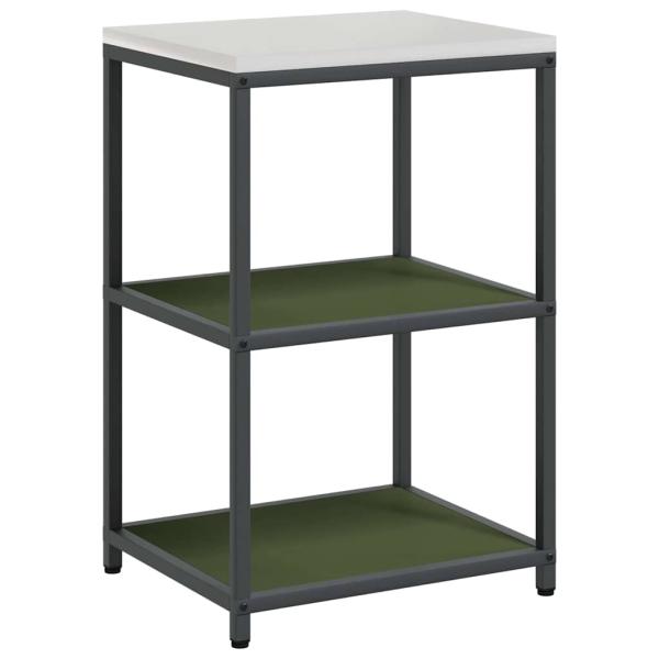 Küchenlager-Set mit Regal mit Speicher mit Tür Verstellbar 2 pcs Olive Grün 150 x 50 x 92 cm