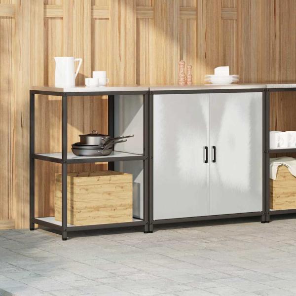Küchenlager-Set 2 pcs Silber 150 x 50 x 92 cm Edelstahl