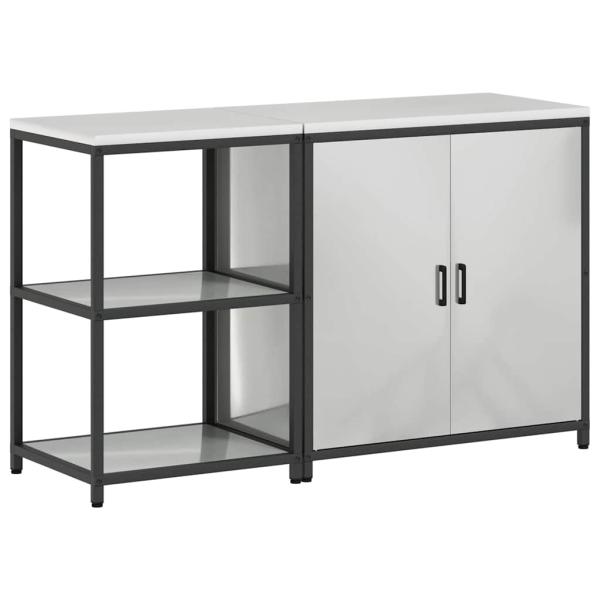 Küchenlager-Set 2 pcs Silber 150 x 50 x 92 cm Verzinkter Stahl