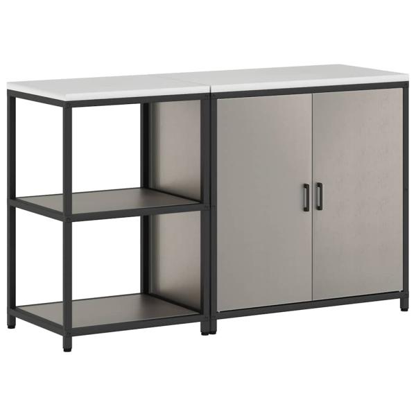 Küchenlager-Set mit Regal mit Speicher mit Tür Verstellbar 2 pcs Rostig 150 x 50 x 92 cm
