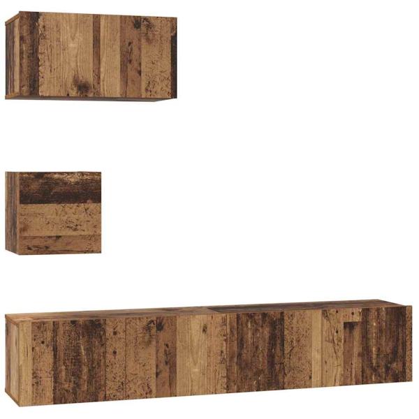 Wand TV Schrank 4 pcs Altes Holz 30,5 x 30 x 30 cm Mittel