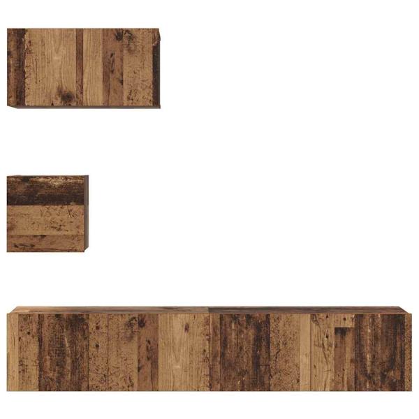 Wand TV Schrank 4 pcs Altes Holz 30,5 x 30 x 30 cm Mittel