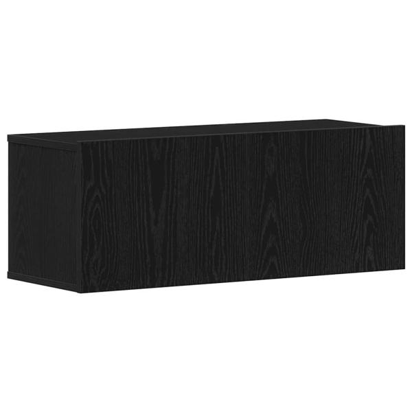 TV-Schranksatz mit Regal Sonstiges mit Speicher mit Tür 8 pcs Schwarz Eiche 80 x 30 x 30 cm