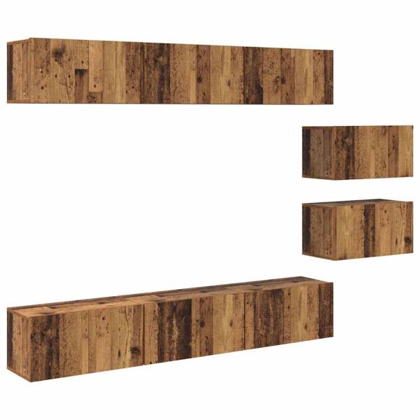 TV-Schränke mit Speicher mit Tür 8 pcs Altes Holz 60 x 30 x 30.5 cm