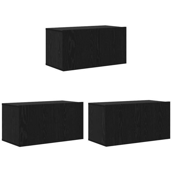 TV-Schränke mit Speicher mit Tür 8 pcs Schwarz Eiche 60 x 30 x 30.5 cm