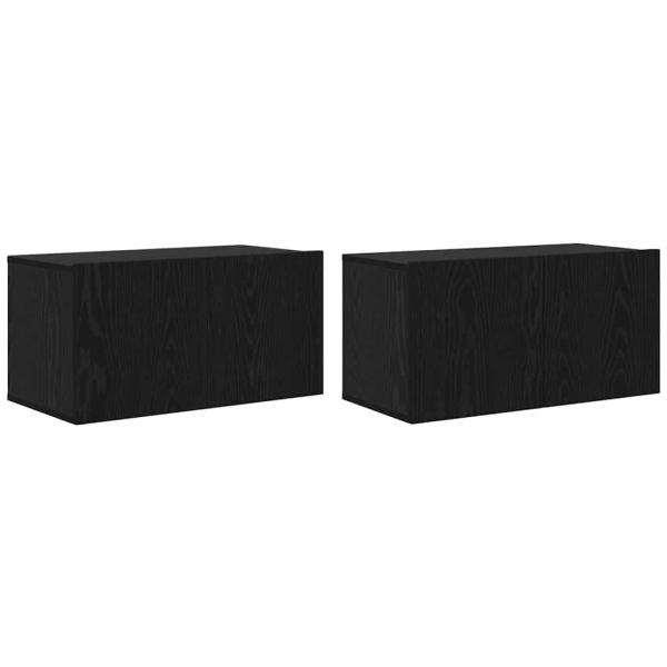 TV-Schränke mit Speicher mit Tür 8 pcs Schwarz Eiche 60 x 30 x 30.5 cm