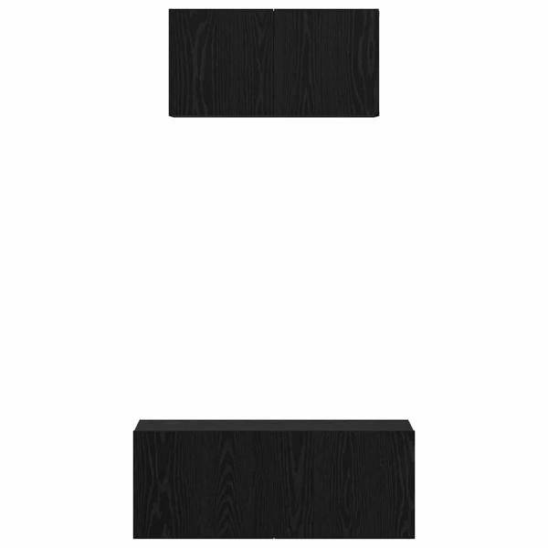 TV-Schrank Sonstiges mit Speicher mit Tür 2 pcs Schwarz Eiche 80 x 30 x 30 cm